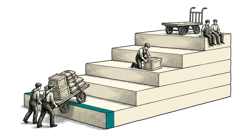 Going live happens in five steps, not one leap β each step rests on the one below it.