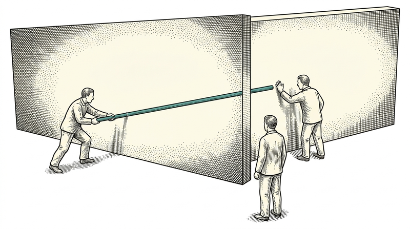 Isolation is not claimed but pushed against: you lean on the wall with a hand waiting on the other side.