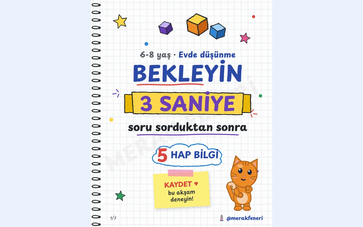 Merak Feneri bekleme kartı kapağı: “Bekleyin, 3 saniye, soru sorduktan sonra”, düşünen kedi Mırlı